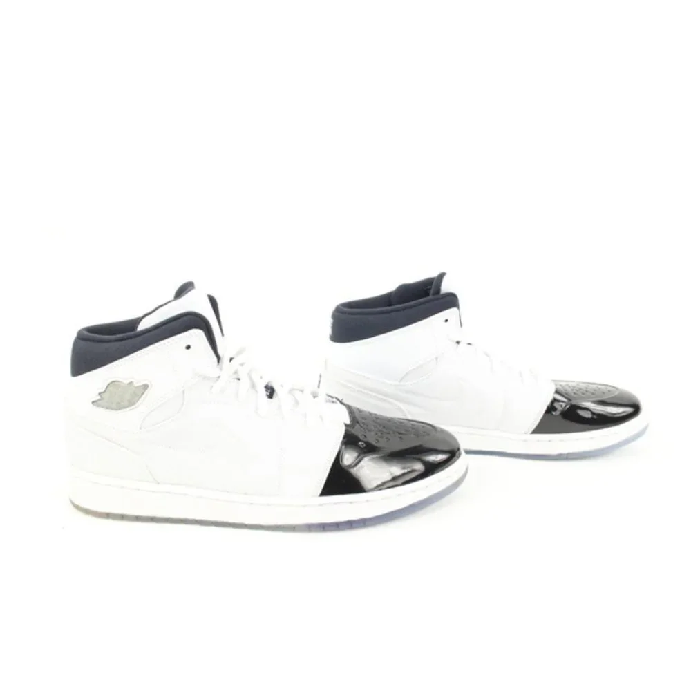 Nike 2013 Mens 12 Black White Concord Mid Air Jordan 1 Retro 95 616369-195 - Picture 6 of 12